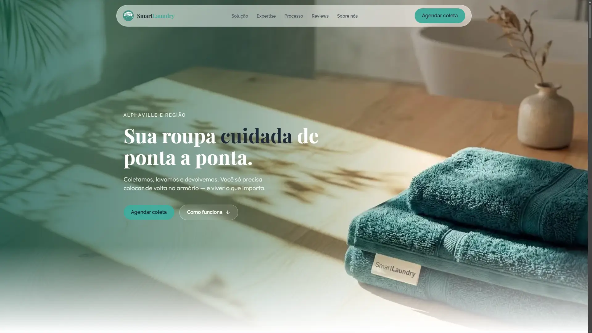 Topo da landing page SmartLaundry